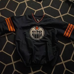 Mens oilers windbreaker worn once